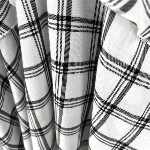 OPENING CEREMONY Dress Womens Small White Black Sleeve Plaid Ruffle Skater NWT - Picture 11 of 16